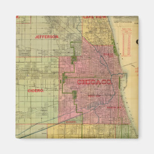 Blanchards karta of Chicago och environs Magnet