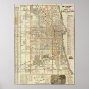 Blanchards vägleder kartan av Chicago Poster