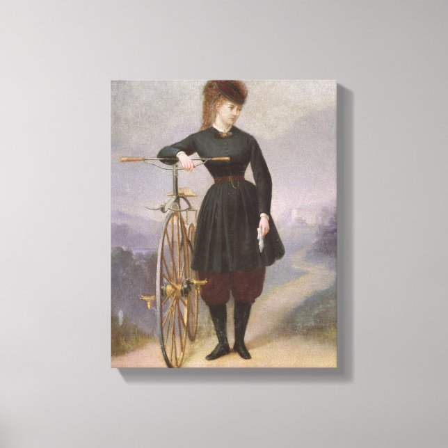 Blanche d'Antigny och hennes Velocipede Canvastryck (Framsida)