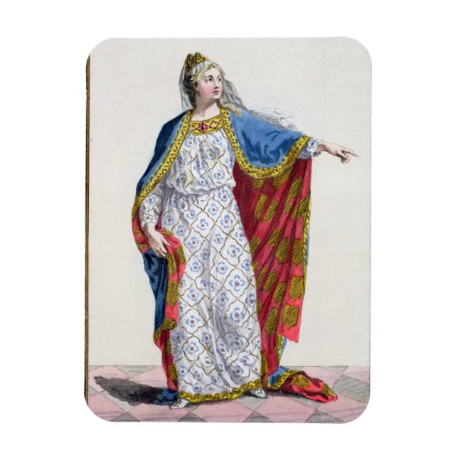 Blanche de Castile (1185/88-1252) Queen of Frankri Magnet (Vertikal)