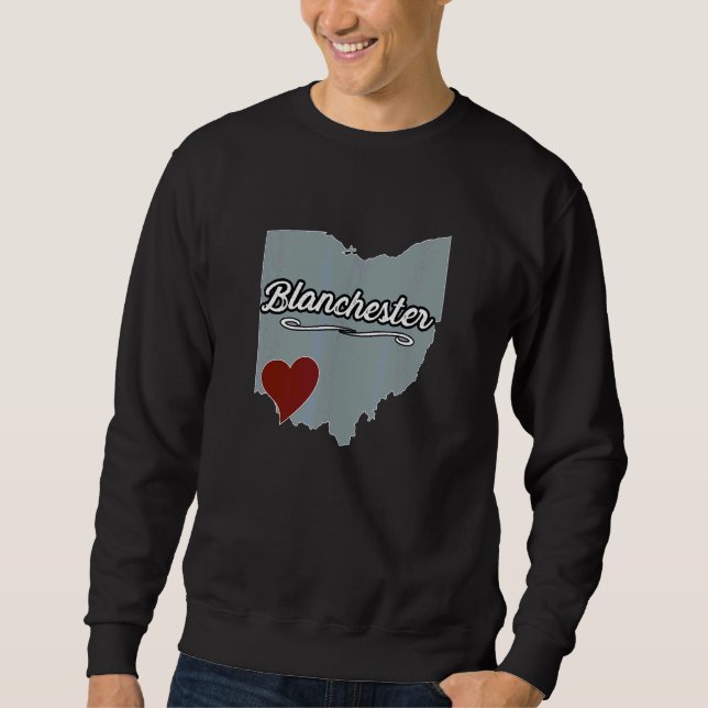 Blanchester Ohio OH Stad Stat USA Söt Souvenir Lång Ärmad Tröja (Framsida)