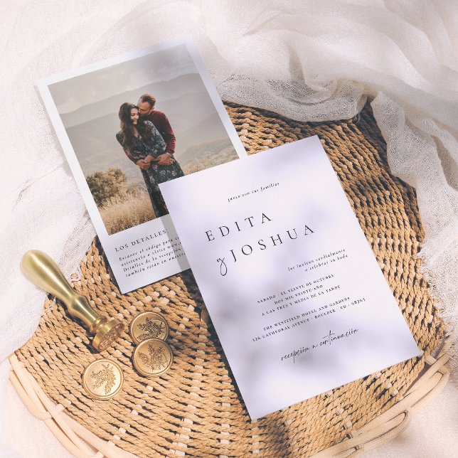 Blanco y Negro Código QR Invación de Boda Inbjudningar (Skapare uppladdad)
