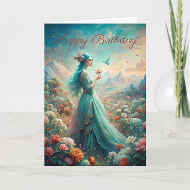 Bland Blommor Birthday Card Kort (Framsida)