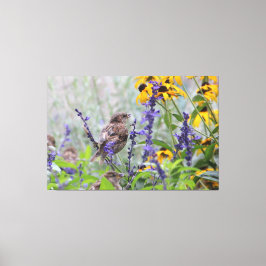 Bland blommorna canvastryck