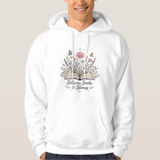 Bland böcker och blommar bokälskare läsare hoodie