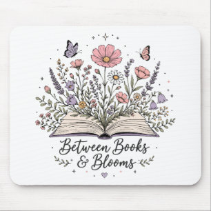 Bland böcker och blommar bokälskare läsare musmatta