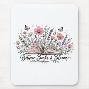 Bland böcker och blommar bokälskare läsare musmatta