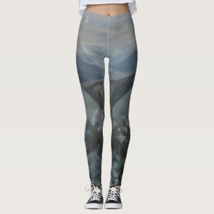 Bland damasker för vildblommaberginställning leggings