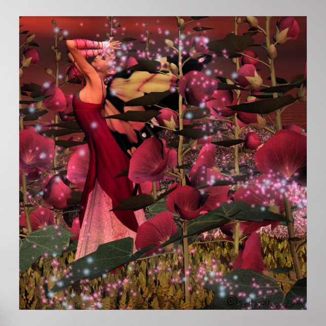 Bland Hollyhocks Poster (Framsidan)