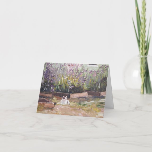 "Bland lila blommor Notecard Kort (Framsida)