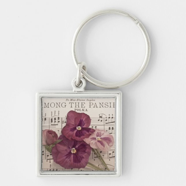 Bland panelerna fyrkantig silverfärgad nyckelring (Framsidan)