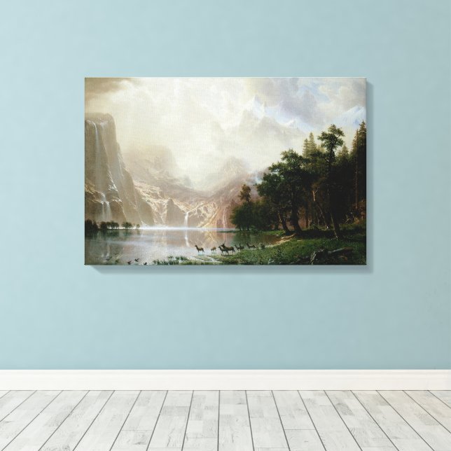 Bland Sierra Nevada-bergen av Bierstadt Canvastryck (Insitu (trägolv))
