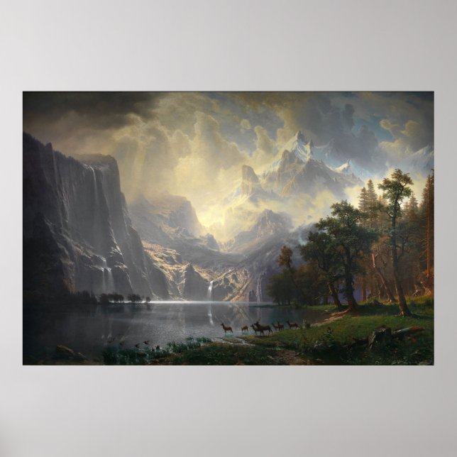 Bland Sierran Nevada av Albert Bierstadt Poster (Framsidan)