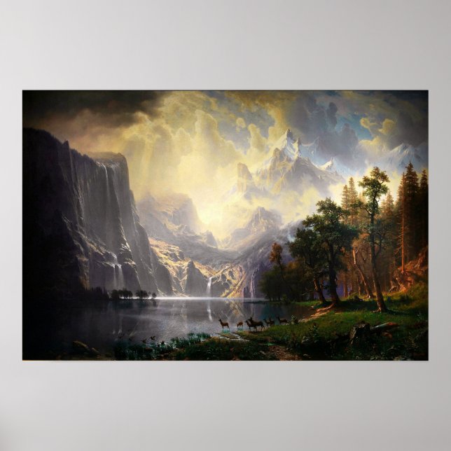 Bland Sierran Nevada av Albert Bierstadt Poster (Framsidan)
