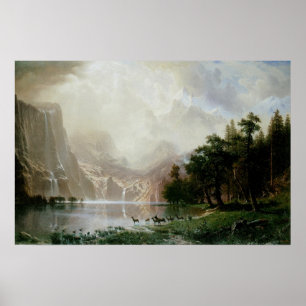Bland Sierran Nevada-bergen av Bierstadt Poster