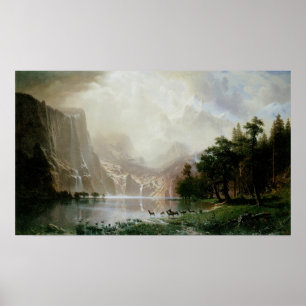 Bland Sierran Nevada-bergen av Bierstadt Poster