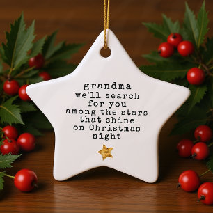 Bland Stars Memorial Loving Memory Julgransprydnad Keramik