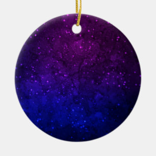 Bland stjärnor i Blue- och Lila Galaxy Julgransprydnad Keramik