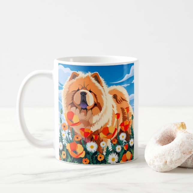 BLAND VALLMOT Chow  Kaffemugg (Med munk)