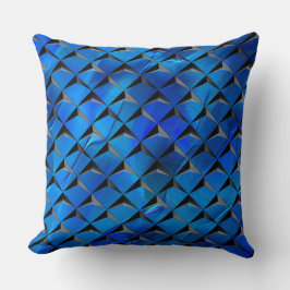 Blanda 3D-fyrkanter med blå struktur i bakgrunden Kudde