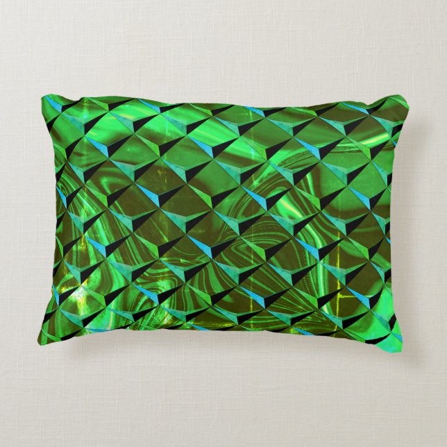 Blanda 3D- och grönt-kurvor eller uppsättningar Prydnadskudde (Baksidan)