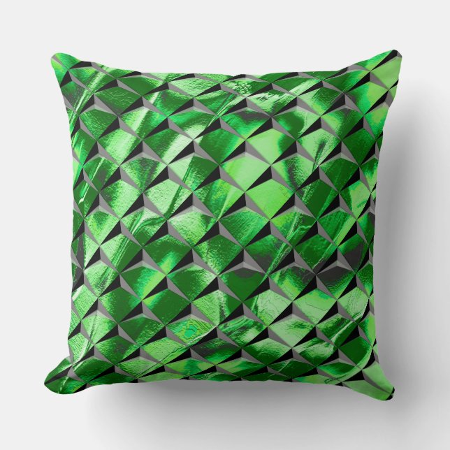 Blanda 3D-rutor med grönt struktur i bakgrunden Kudde (Framsida)