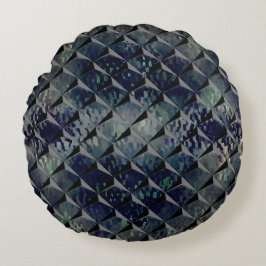 Blanda 3D-rutor med hammarglas av bakgrund T Rund Kudde