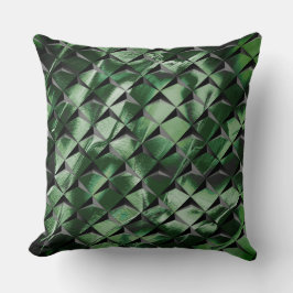 Blanda 3D-rutor med mörk grönt bakgrundsbild Kudde