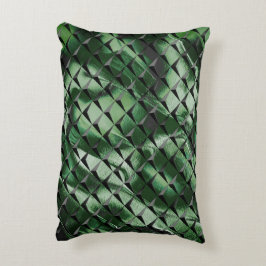 Blanda 3D-rutor med mörk grönt bakgrundsbild Prydnadskudde