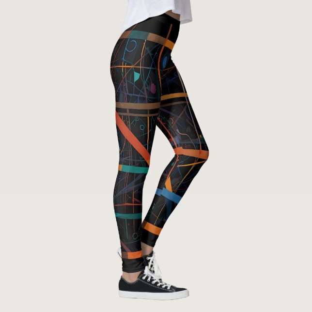 Blanda Aztec & Zodiac Line-Abstrakt Leggings (Höger)