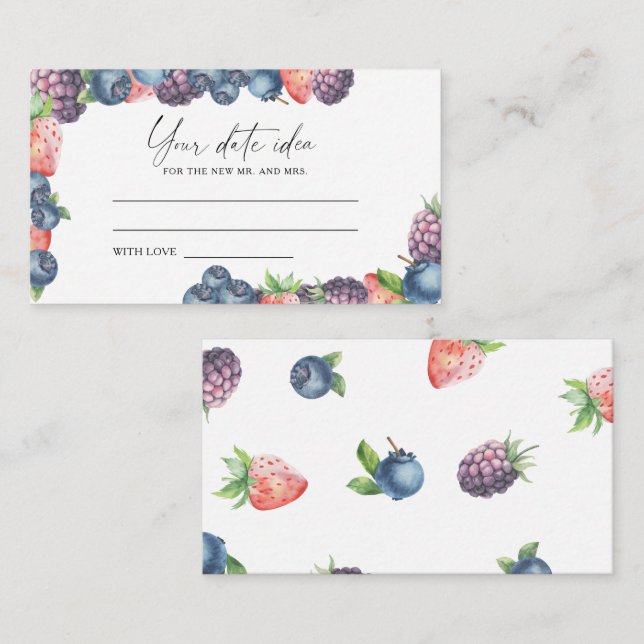 Blanda bär - Datum och natt - Idéer \ Datum burk Tilläggskort (Fram/baksida)