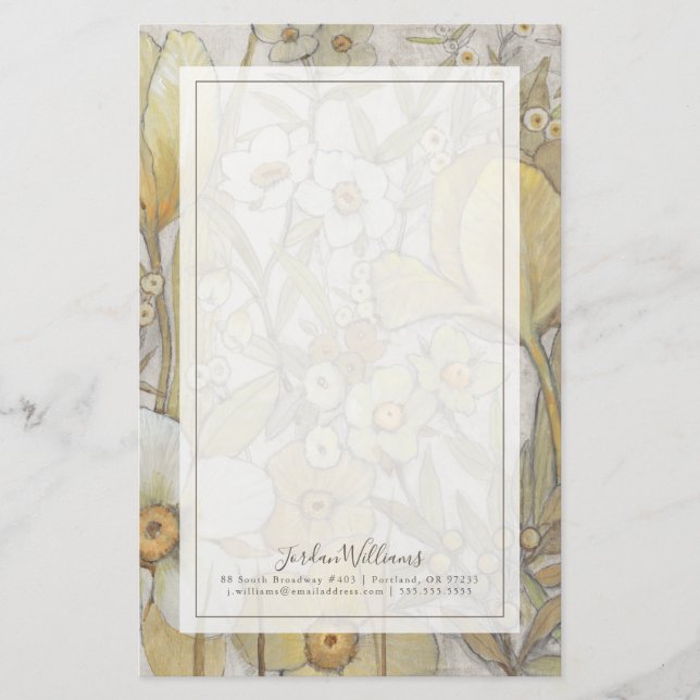 Blanda Blommigt Brevpapper (Framsida)