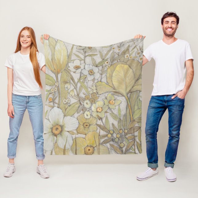 Blanda Blommigt Fleecefilt (På plats)