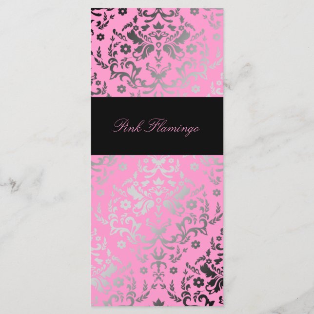 Blända damastast rosa meny för Flamingo 311 (Framsida)