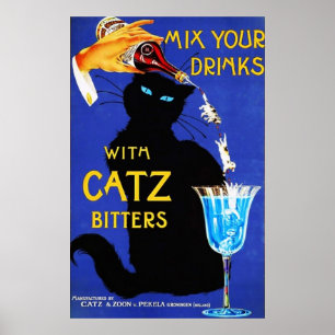 Blanda dina drycker med Catz Bitters Vintage Food Poster