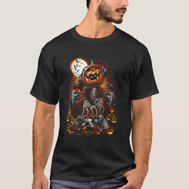 Blanda Jacken Black Pumpkin Head Scary Smile Hal T Shirt (Framsida)