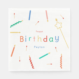 Blanda + Matcha ljus och Matchar födelsedag Pappersservett