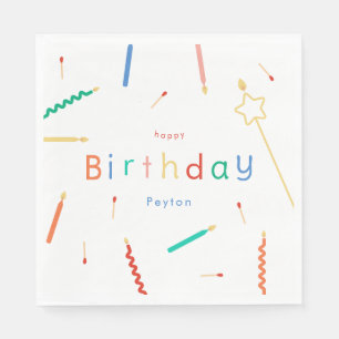 Blanda + Matcha ljus och Matchar födelsedag Pappersservett