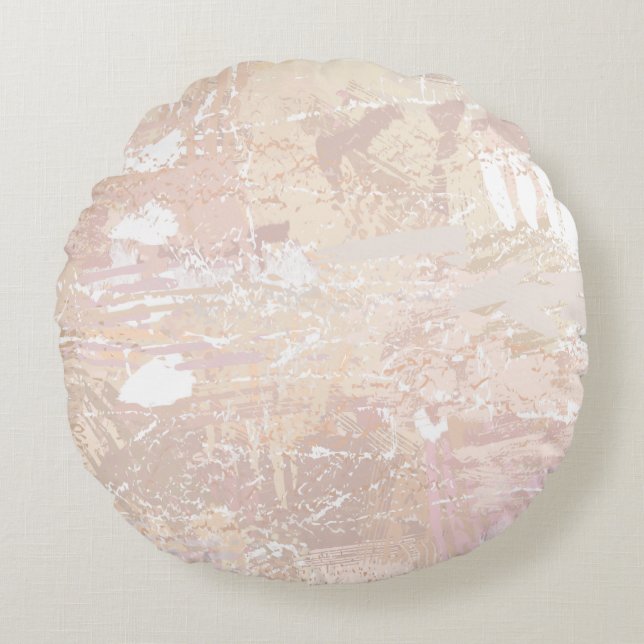 Blanda Neutralt för abstrakt Rund Kudde (Framsidan)