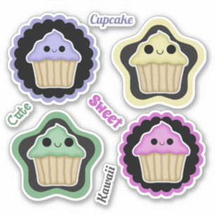Blanda och matcha Kawaii Cupcakes Klistermärken