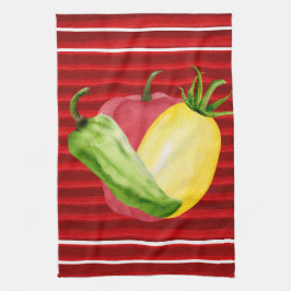 Blanda och matcha kökshanddukar i Medelhavet