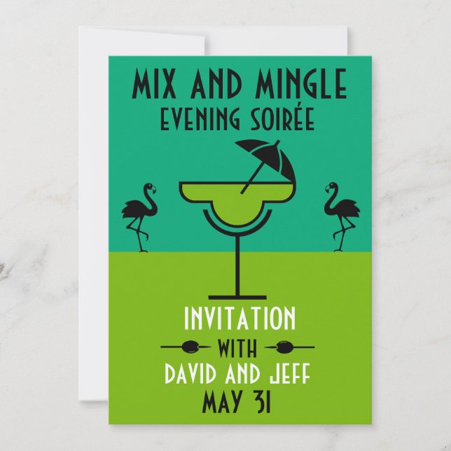 Blanda och mingla Cocktail Party Inbjudningar (Framsida)