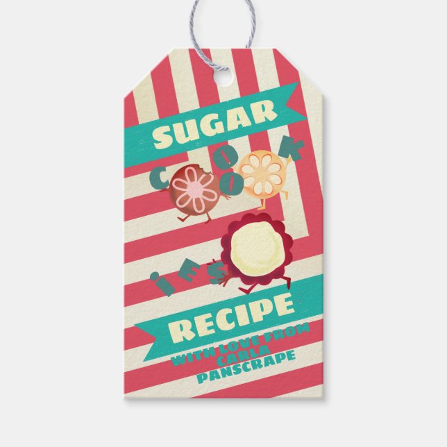 Blanda söta sockerkakor i burk på rand presentetikett (Framsidan)