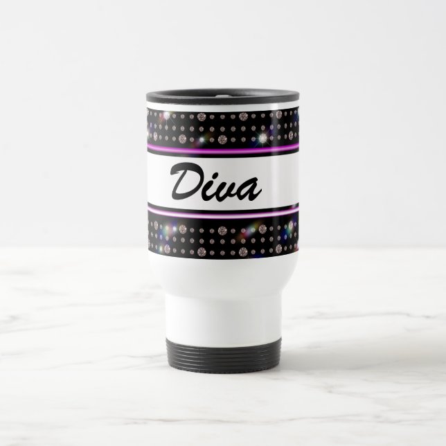 Blända travel mug för diamantrosa- & lilapassion resemugg (Center)