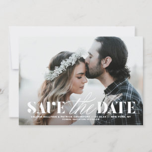 Blanda typografi Modern Photo Save Date Spara Datumet