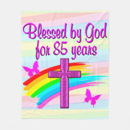 BLANDAD AV GOD I 85 ÅR FLEKLAND BLANKET FLEECEFILT