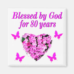 BLANDAD AV GOD UNDER 80 ÅRS BLOMMIGT MAGNET