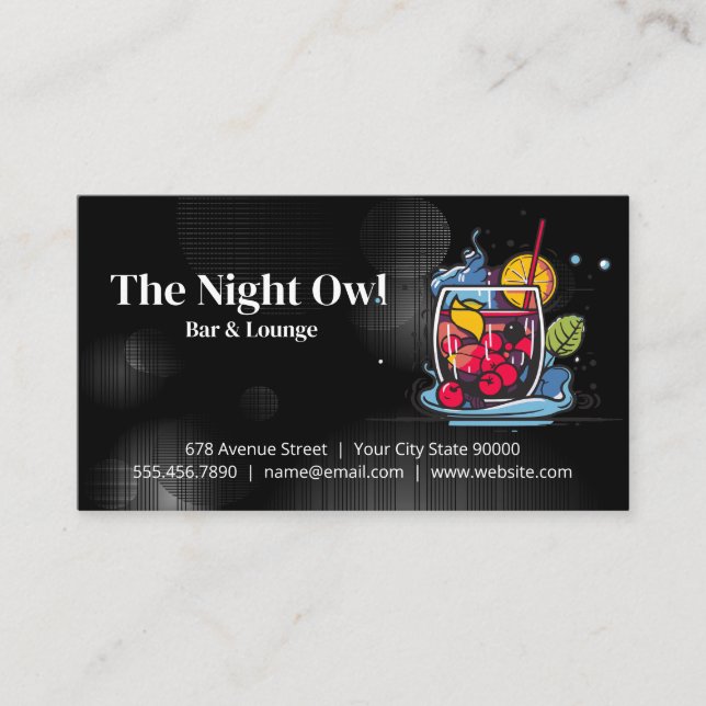 Blandad berry Cocktail Drink | Pub Lounge Visitkort (Framsida)