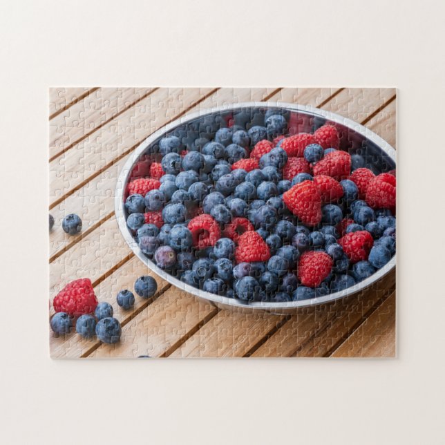 Blandad berry Raspberry Blueberry Pussel (Horisontell)