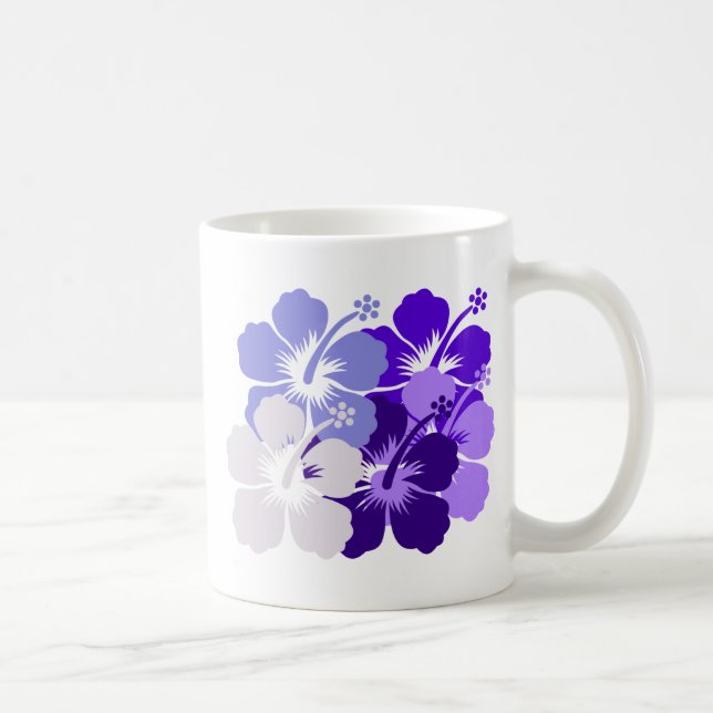 blandad blåtthibiskusdesign kaffemugg (Höger)